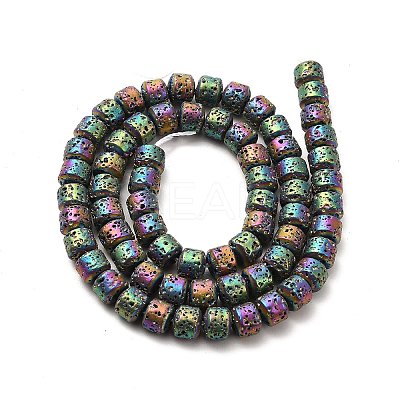 Electroplated Natural Lava Rock Beads Strands G-G984-06-1