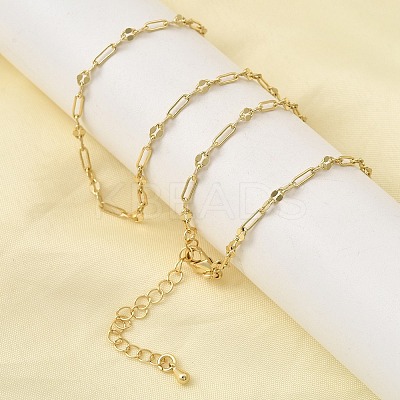 2.8MM Brass Oval Link Chain Necklaces  for Women NJEW-F355-03G-1