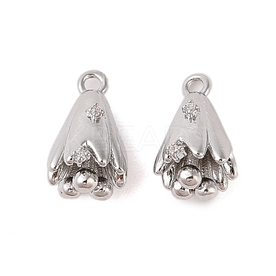 Brass Pendants with Clear Glass Rhinestone KK-N254-66P-1