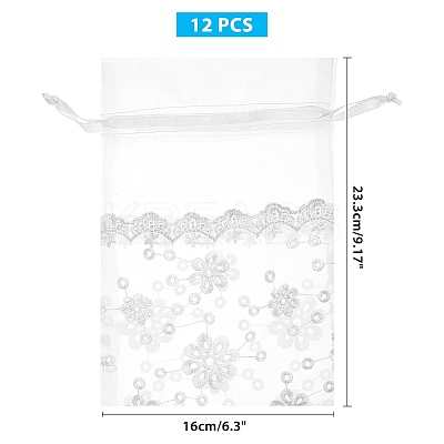 Lace Organza Drawstring Gift Bags OP-WH0009-05-1