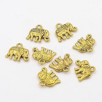Vintage Elephant Charms A-PALLOY-ZN-47017-AG-F-1