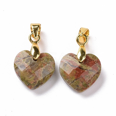 Natural Unakite Pendants G-C023-07E-1