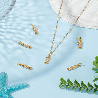 6Pcs Brass Micro Pave Cubic Zirconia Pendants KK-LP0001-41-1