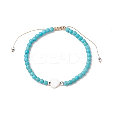 2Pcs 2 Colors Synthetic Turquoise Beads Bracelets BJEW-JB11612-1