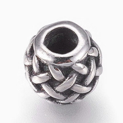 316 Surgical Stainless Steel European Beads STAS-O097-78AS-1