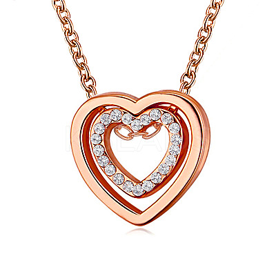 Alloy Crystal Rhinestone Hollow Heart Pendant Necklaces FS-WGA30FB-02-1