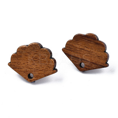 Walnut Wood Stud Earring Findings MAK-N032-014-1