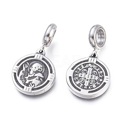 304 Stainless Steel European Dangle Charms STAS-M274-112AS-1