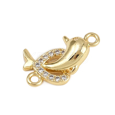 Brass Micro Pave Clear Cubic Zirconia Beads KK-D409-08G-1