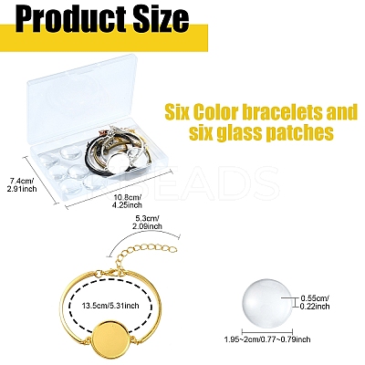 DIY Blank Dome Alloy Bangle Jewelry Making Kits DIY-YW0010-36-1