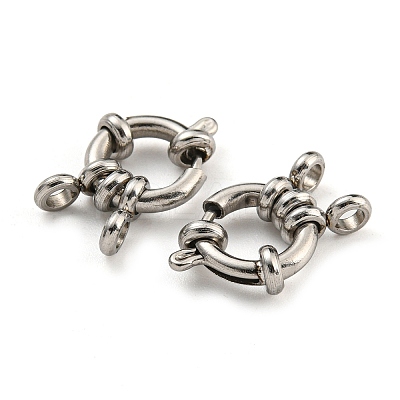 Non-Tarnish 304 Stainless Steel Spring Ring Clasps STAS-G190-17P-C-1