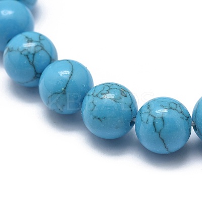 Synthetic Turquoise Jasper Bead Stretch Bracelets X-BJEW-K212-C-022-1