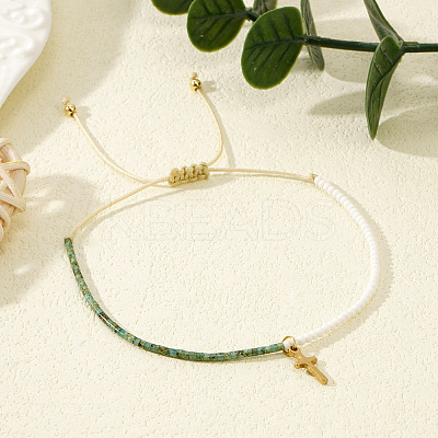 Bohemian Style Glass Seed Beads Braided Bead Bracelets EC2544-1