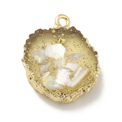 Transparent Resin Pendants CRES-F022-03C-1