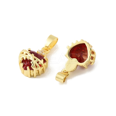 Brass Micro Pave Cubic Zirconia Pendants KK-F900-03G-1
