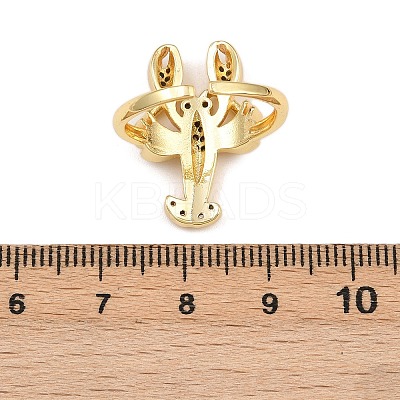 Brass Micro Pave Cubic Zirconia Cuff Rings RJEW-C145-01B-G-1
