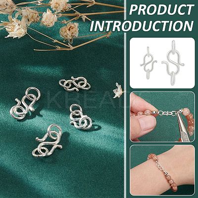 4Pcs 2 Styles 925 Sterling Silver and S-Hook Clasps FIND-BC0013-02-1