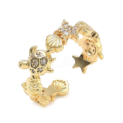 304 Stainless Steel Cubic Zirconia Cuff Open Rings for Women LS-RJEW-Z122-02G-02-1