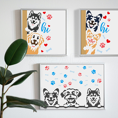 1 Set PET Hollow Out Drawing Painting Stencils DIY-MA0005-25-1