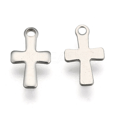 Tarnish Resistant 304 Stainless Steel Tiny Cross Charms LS-STAS-E104-34P-1
