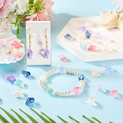 66Pcs 11 Colors Transparent Spray Paint Glass Beads GLAA-TA0003-18-1