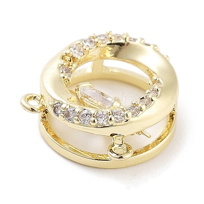 Brass Micro Pave Clear Cubic Zirconia Pendants ZIRC-L104-002G-1