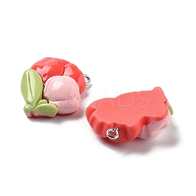 Spring Theme Opaque Resin Pendants LS-RESI-R444-04G-1