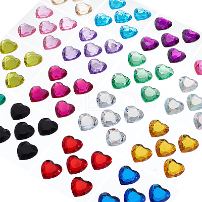 16 Sheets 16 Colors Transparent Acrylic Rhinestone Sticker DIY-GA0004-54-1