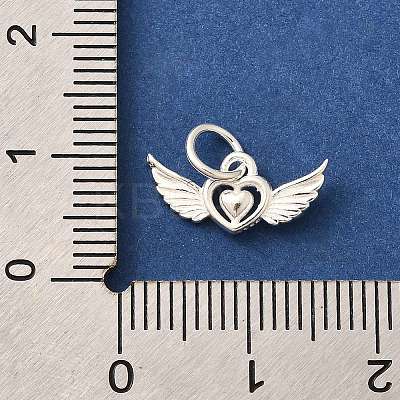 925 Sterling Silver Angel Wings Heart Charms STER-L066-04S-1