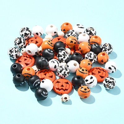 DIY Halloween Synthetic Turquoise & Round Wood Beads Jewelry Findings Kits DIY-FS0006-35-1
