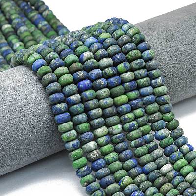 Dyed Natural Chrysocolla and Lapis Lazuli Beads Strands G-P575-A35-8x5mm-1