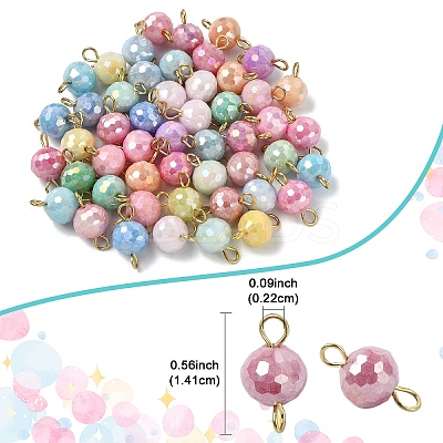 50Pcs Glass Pendants PALLOY-YW00103-1