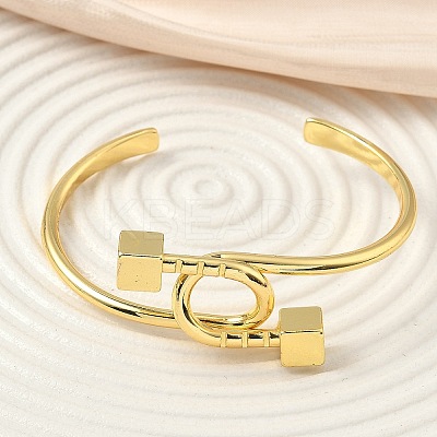 Brass Cuff Bangles for Women BJEW-F513-07G-1