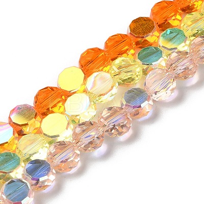Transparent Electroplate Glass Beads Strands GLAA-Q099-D01-M02-1