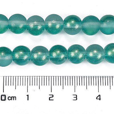 Frosted Transparent Glass Bead Strands GLAA-P065-8mm-08-1