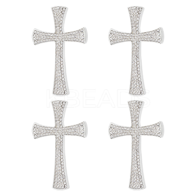 4Pcs Cross Rhinestone Lapel Pins JEWB-HY0001-50S-1