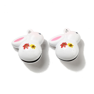 Autumn Theme Brass Bell Pendants KK-D081-04-1