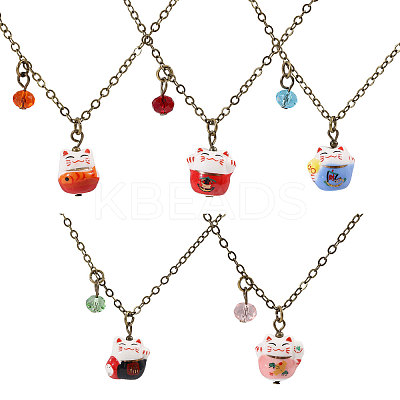 6Pcs Brass Necklaces NJEW-CA00002-1