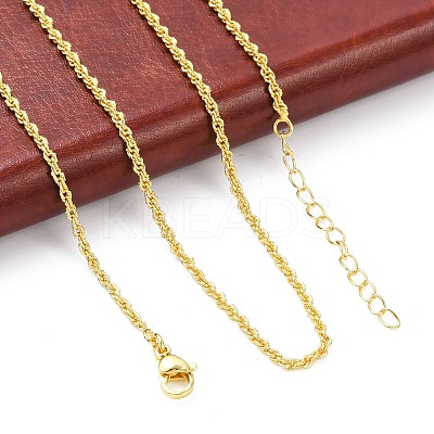 Brass Rope Chains Necklace for Women NJEW-P265-16G-1