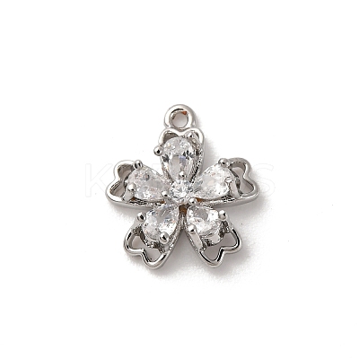 Brass Micro Pave Cubic Zirconia Charms LS-KK-D371-04B-P-1