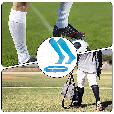 1 Pair Polycotton Solid Color Football Socks AJEW-CL0001-33E-1