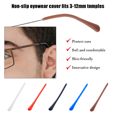 10 Pairs 5 Colors Silicone Eyeglasses Ear Grip FIND-HY0003-29-1