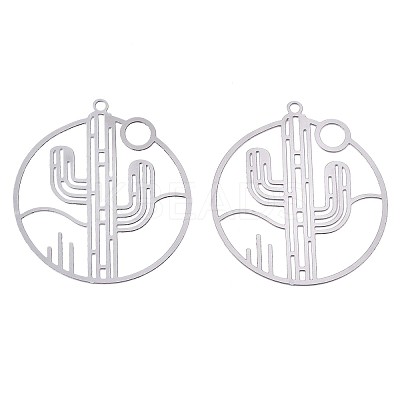 Non-Tarnish 201 Stainless Steel Filigree Pendants STAS-S118-027P-1