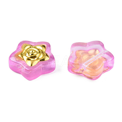 Transparent Spray Painted Glass Beads LAMP-N032-02-A04-1