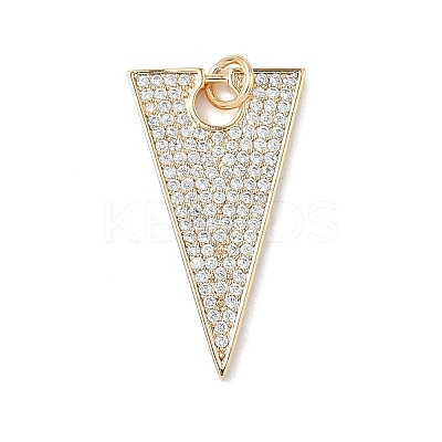 Brass Micro Pave Clear Cubic Zirconia Pendants KK-L254-01G-1