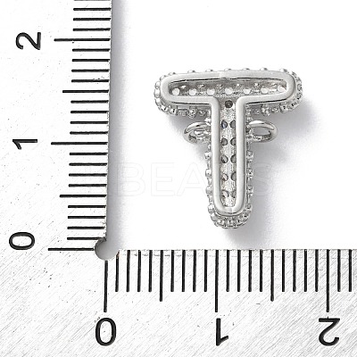 Brass Micro Pave Cubic Zirconia Letter Links KK-I717-04T-P-1