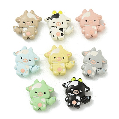 Spray Painted Alloy Enamel Beads FIND-M033-34-1