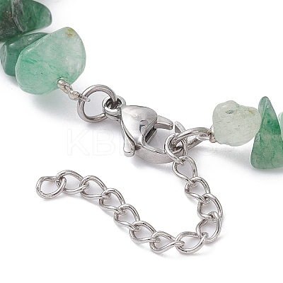 Natural Green Aventurine Chips Beaded Bracelet BJEW-JB09686-05-1