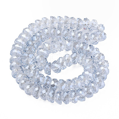Electroplate Transparent Glass Beads Strands EGLA-N002-37-F04-1