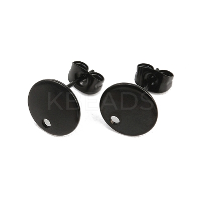 Ion Plating(IP) 304 Stainless Steel Stud Earring Findings STAS-P198-25-10mm-B-1